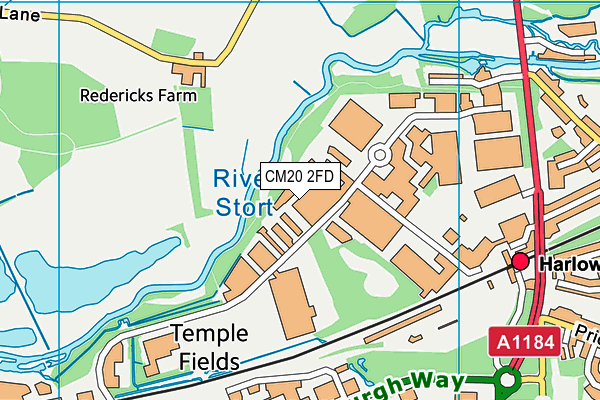 CM20 2FD map - OS VectorMap District (Ordnance Survey)