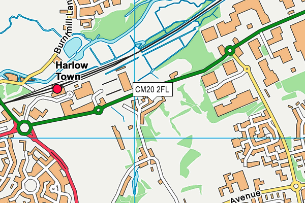 CM20 2FL map - OS VectorMap District (Ordnance Survey)