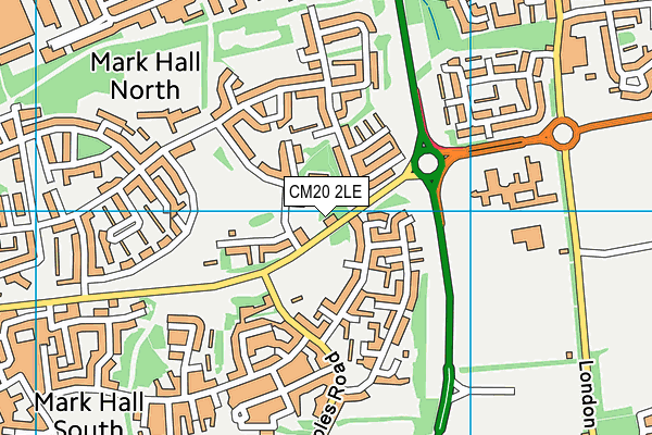 CM20 2LE map - OS VectorMap District (Ordnance Survey)