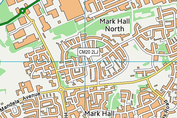 CM20 2LJ map - OS VectorMap District (Ordnance Survey)