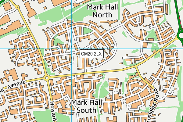 CM20 2LX map - OS VectorMap District (Ordnance Survey)