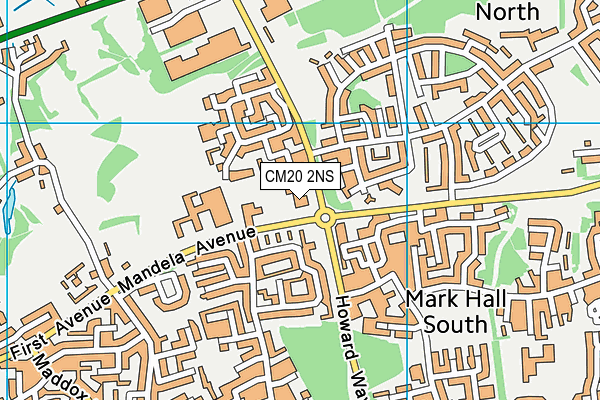 CM20 2NS map - OS VectorMap District (Ordnance Survey)