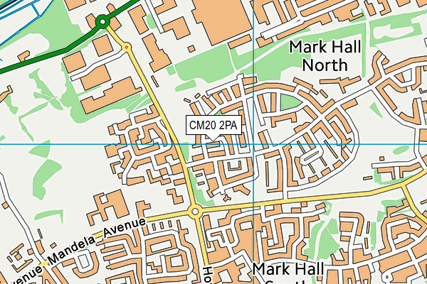 CM20 2PA map - OS VectorMap District (Ordnance Survey)