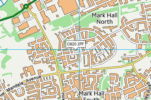 CM20 2PF map - OS VectorMap District (Ordnance Survey)