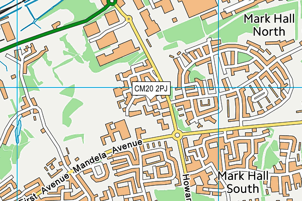 CM20 2PJ map - OS VectorMap District (Ordnance Survey)