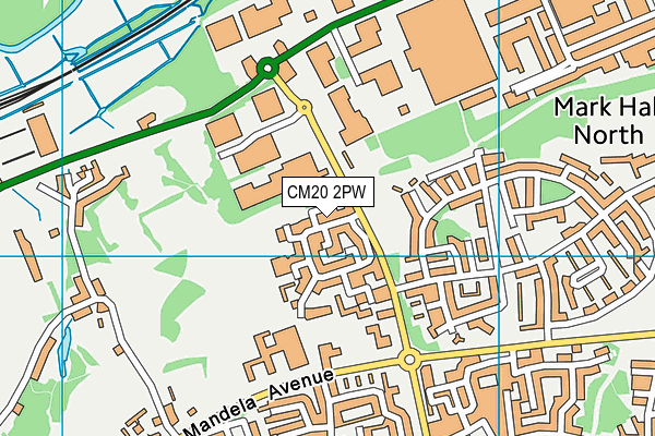 CM20 2PW map - OS VectorMap District (Ordnance Survey)