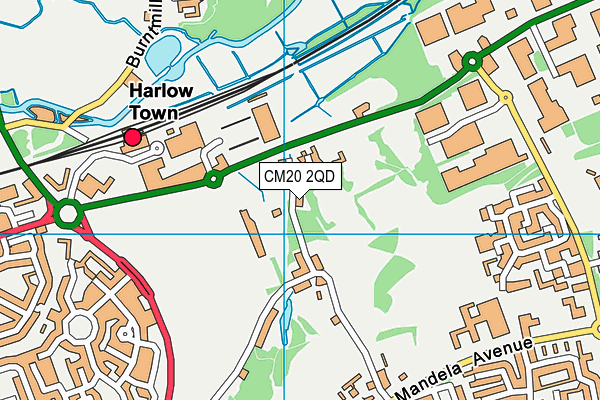 CM20 2QD map - OS VectorMap District (Ordnance Survey)