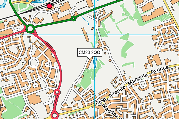 CM20 2QQ map - OS VectorMap District (Ordnance Survey)