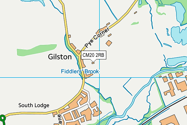 Gilston And Eastwick Village Hall map (CM20 2RB) - OS VectorMap District (Ordnance Survey)