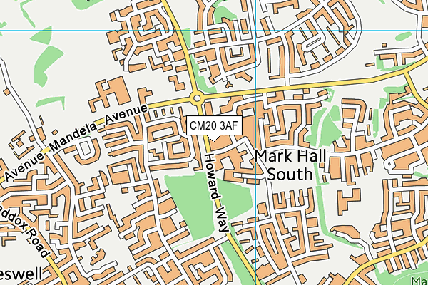CM20 3AF map - OS VectorMap District (Ordnance Survey)