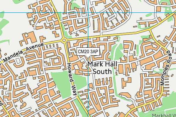 CM20 3AP map - OS VectorMap District (Ordnance Survey)