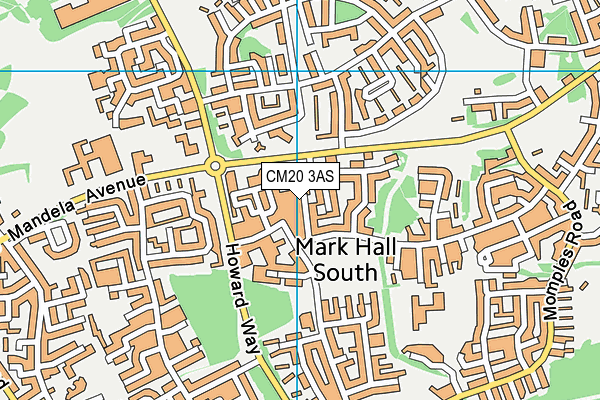 CM20 3AS map - OS VectorMap District (Ordnance Survey)
