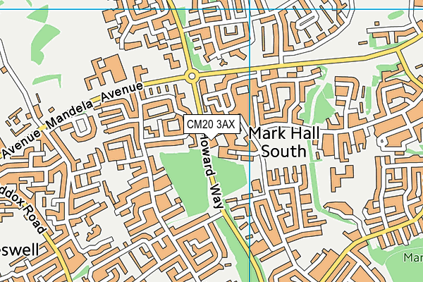 CM20 3AX map - OS VectorMap District (Ordnance Survey)