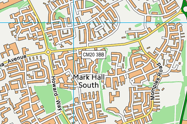 CM20 3BB map - OS VectorMap District (Ordnance Survey)