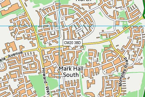 CM20 3BD map - OS VectorMap District (Ordnance Survey)