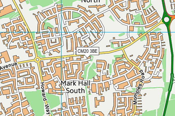 CM20 3BE map - OS VectorMap District (Ordnance Survey)
