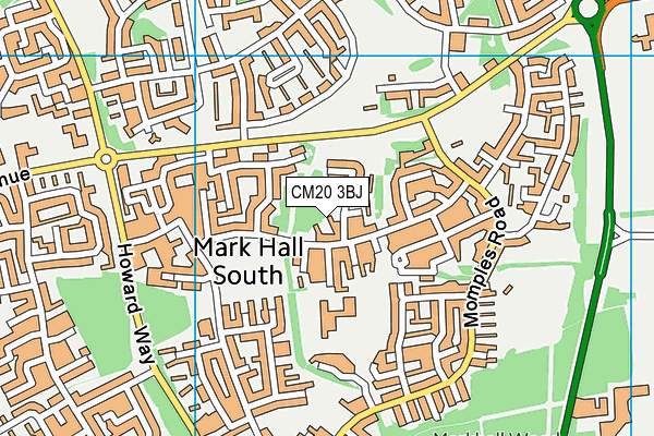 CM20 3BJ map - OS VectorMap District (Ordnance Survey)