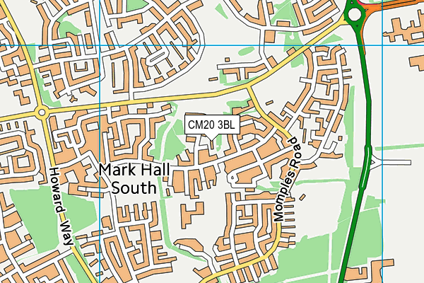 CM20 3BL map - OS VectorMap District (Ordnance Survey)