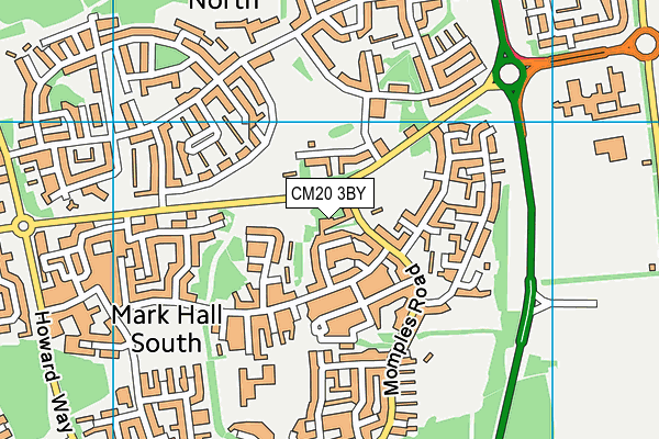 CM20 3BY map - OS VectorMap District (Ordnance Survey)
