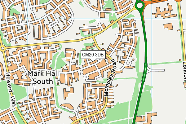 CM20 3DB map - OS VectorMap District (Ordnance Survey)