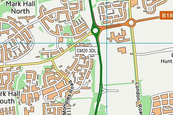 CM20 3DL map - OS VectorMap District (Ordnance Survey)