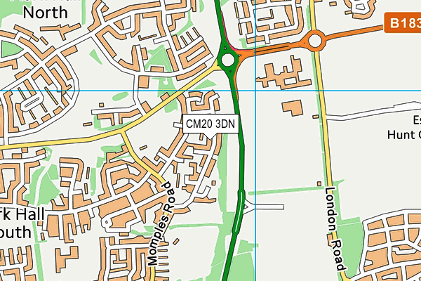 CM20 3DN map - OS VectorMap District (Ordnance Survey)
