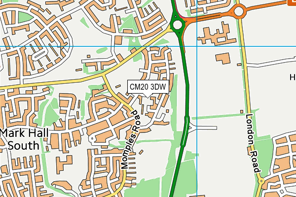 CM20 3DW map - OS VectorMap District (Ordnance Survey)