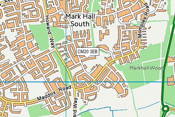 CM20 3EB map - OS VectorMap District (Ordnance Survey)