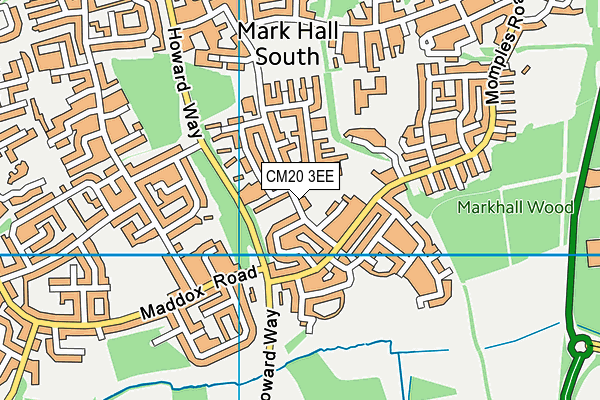 CM20 3EE map - OS VectorMap District (Ordnance Survey)