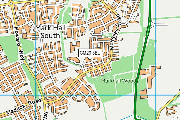 CM20 3EL map - OS VectorMap District (Ordnance Survey)