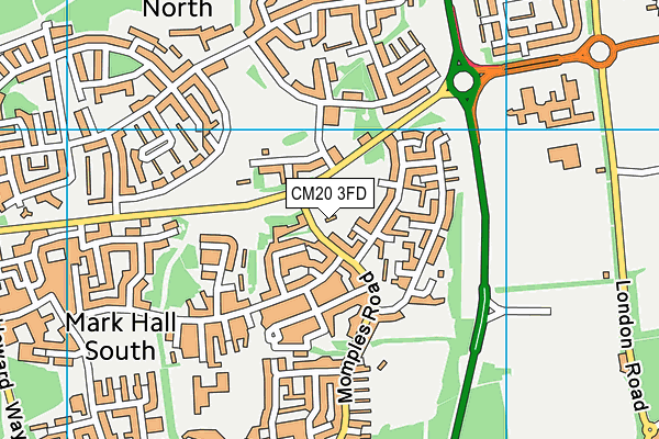 CM20 3FD map - OS VectorMap District (Ordnance Survey)