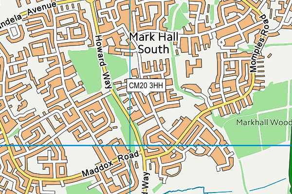 CM20 3HH map - OS VectorMap District (Ordnance Survey)