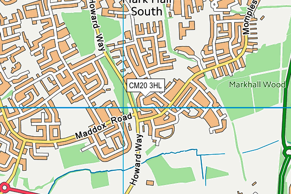 CM20 3HL map - OS VectorMap District (Ordnance Survey)