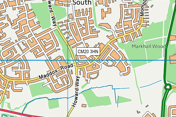 CM20 3HN map - OS VectorMap District (Ordnance Survey)