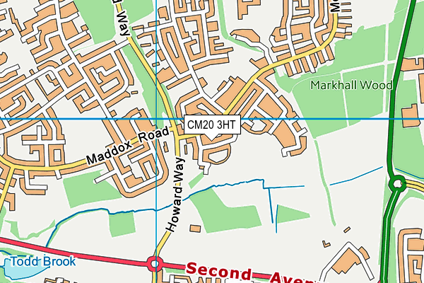 CM20 3HT map - OS VectorMap District (Ordnance Survey)