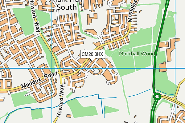 CM20 3HX map - OS VectorMap District (Ordnance Survey)