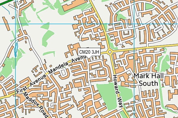 CM20 3JH map - OS VectorMap District (Ordnance Survey)