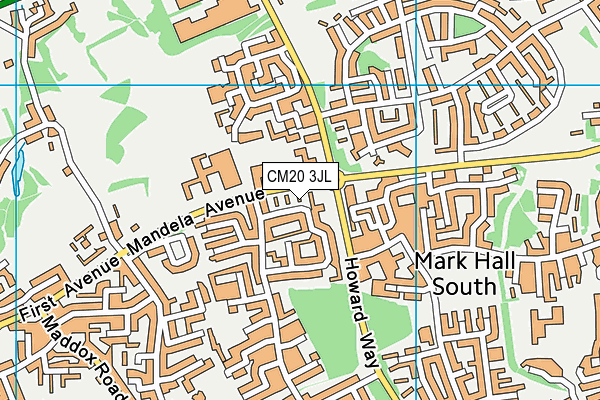 CM20 3JL map - OS VectorMap District (Ordnance Survey)