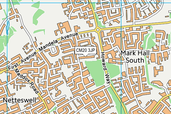CM20 3JP map - OS VectorMap District (Ordnance Survey)