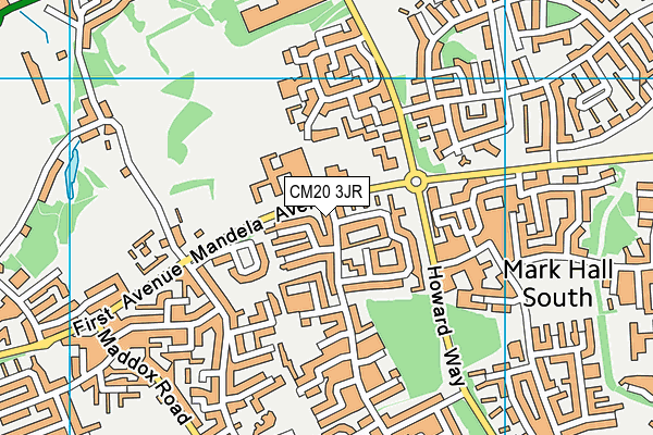 CM20 3JR map - OS VectorMap District (Ordnance Survey)