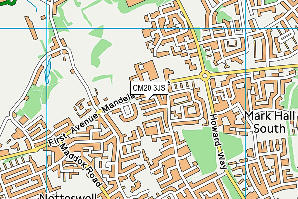CM20 3JS map - OS VectorMap District (Ordnance Survey)