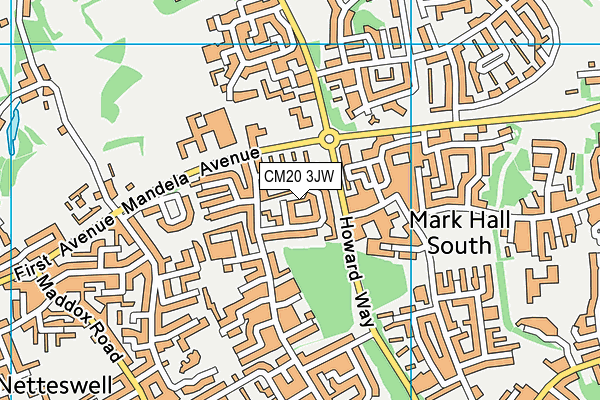 CM20 3JW map - OS VectorMap District (Ordnance Survey)