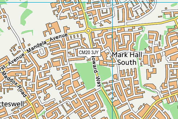CM20 3JY map - OS VectorMap District (Ordnance Survey)