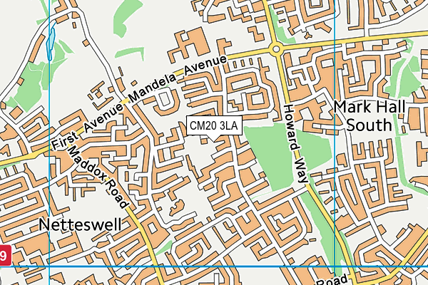 CM20 3LA map - OS VectorMap District (Ordnance Survey)