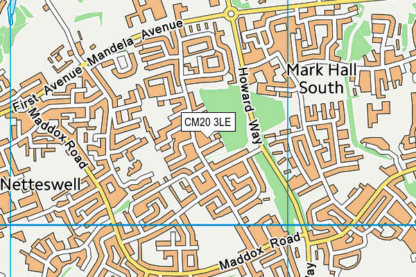 CM20 3LE map - OS VectorMap District (Ordnance Survey)