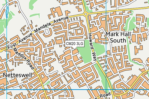 CM20 3LG map - OS VectorMap District (Ordnance Survey)