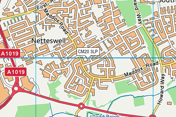 CM20 3LP map - OS VectorMap District (Ordnance Survey)