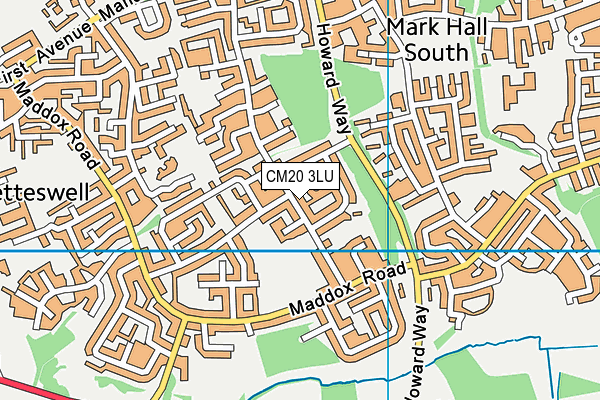 CM20 3LU map - OS VectorMap District (Ordnance Survey)