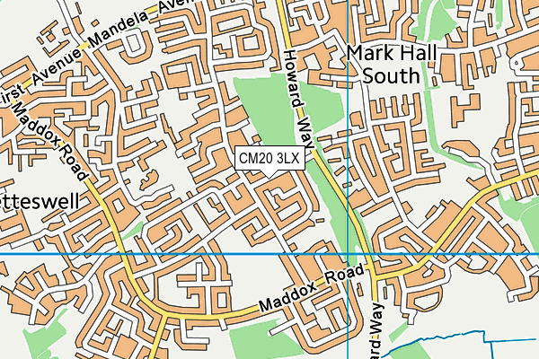 CM20 3LX map - OS VectorMap District (Ordnance Survey)