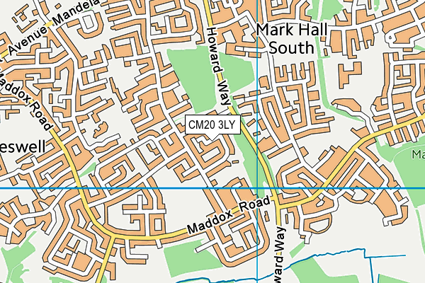 CM20 3LY map - OS VectorMap District (Ordnance Survey)